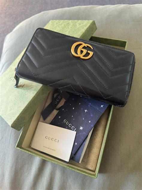 gucci travel zip wallet|Gucci marmont zip around wallet.